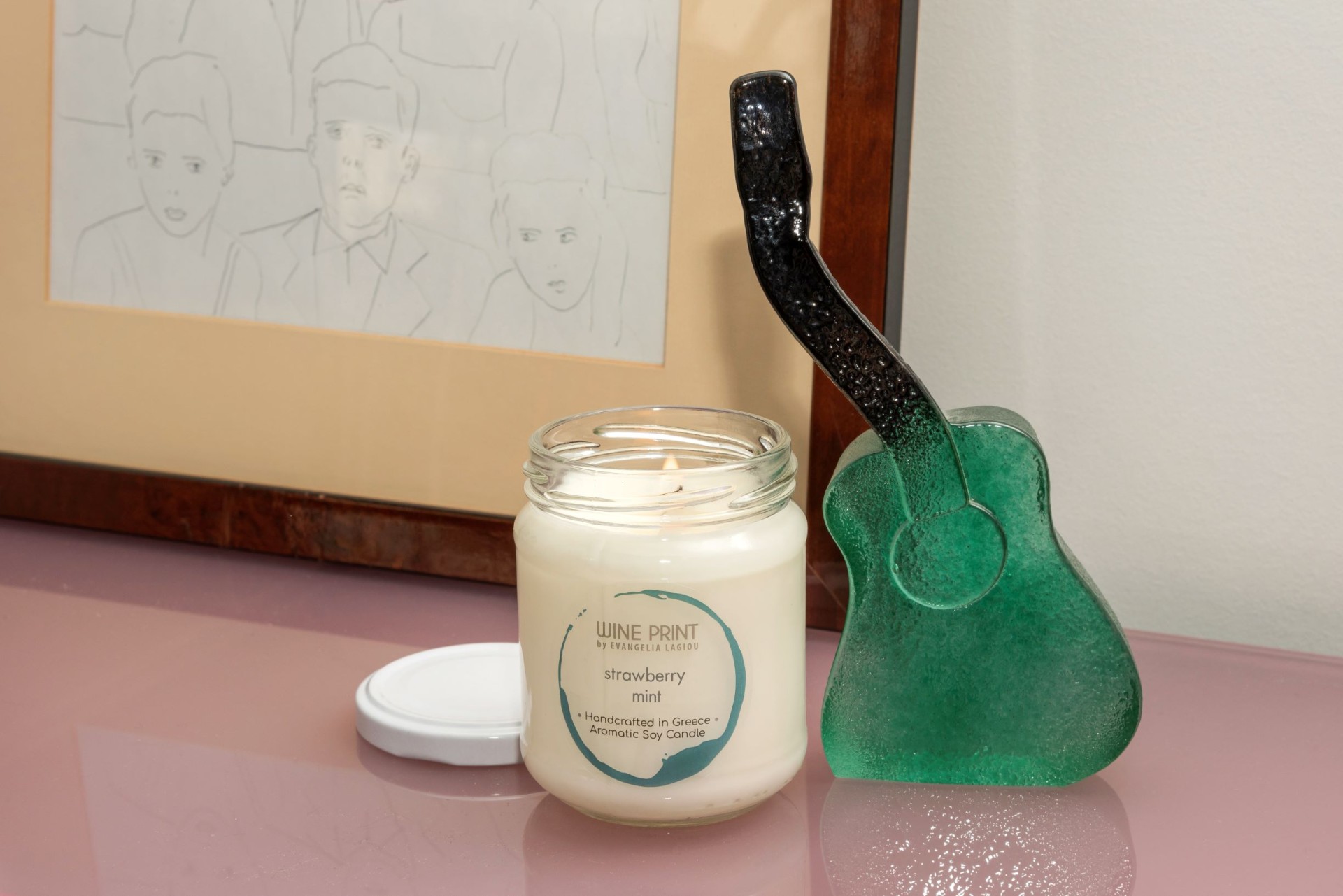 Strawberry Mint glass jar